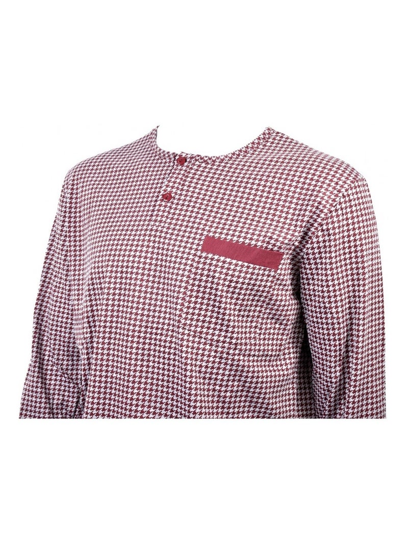 Pijama Homem Comprido Eco Bordô - Kiabi