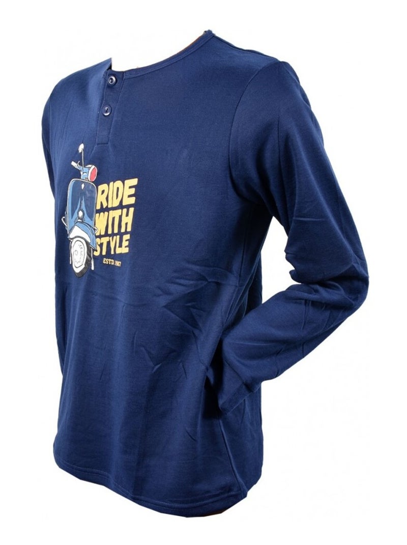 Pijama Homem Comprido SWEET SECRET Azul-marinho - Kiabi
