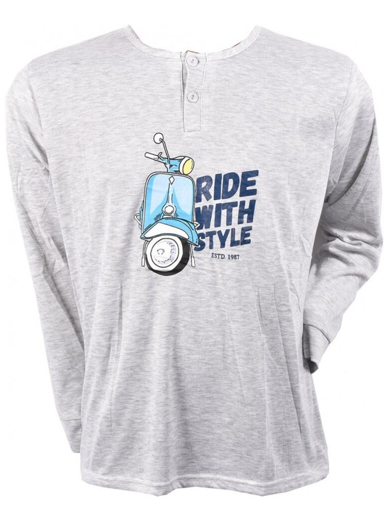 Pijama Homem Comprido SWEET SECRET Cinza - Kiabi