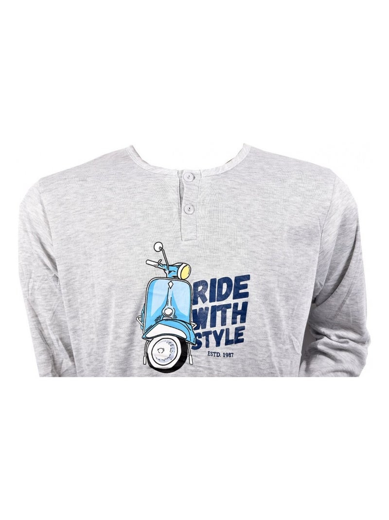 Pijama Homem Comprido SWEET SECRET Cinza - Kiabi