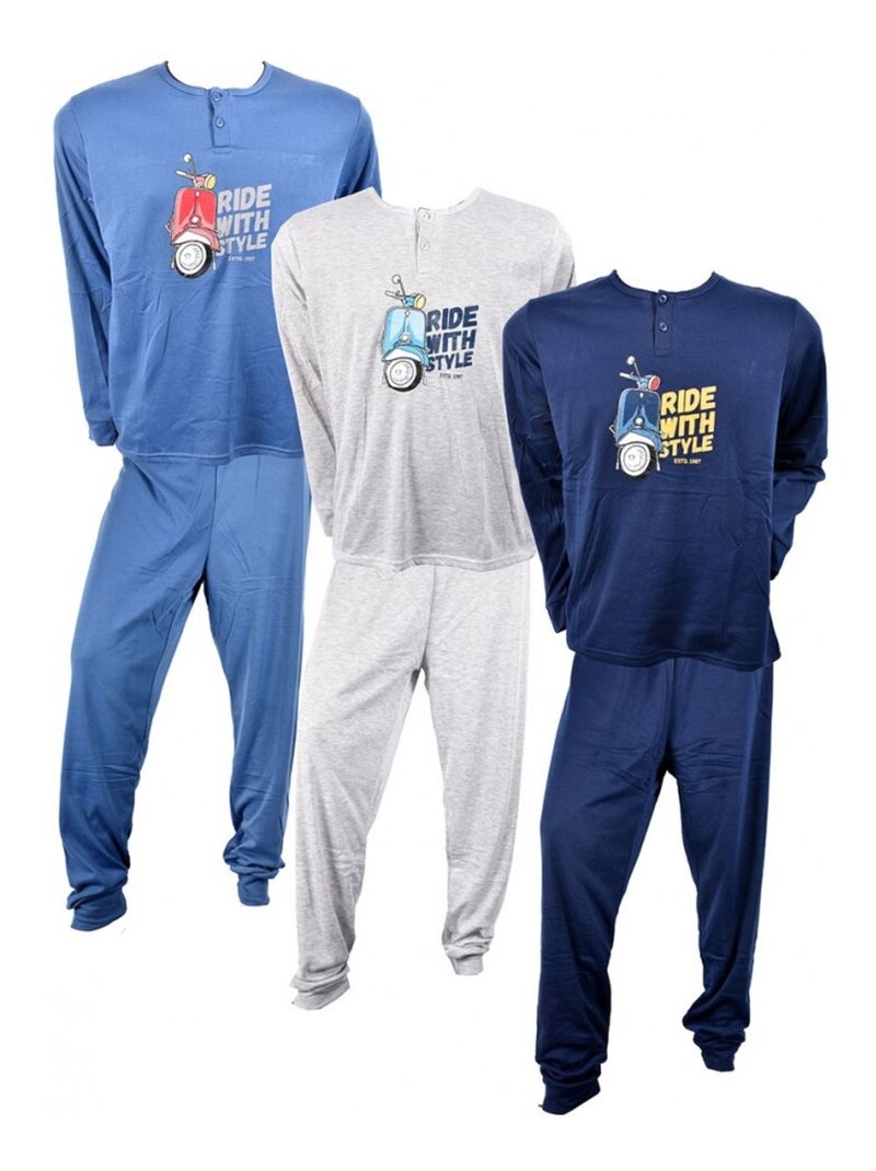 Pijama Homem Comprido SWEET SECRET Cinza - Kiabi