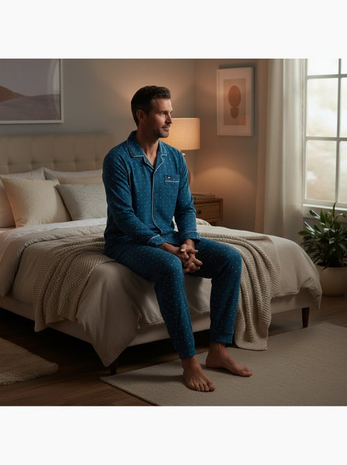 Pijama homem duplo polar abotoado bolinhas ozabi - Kiabi Pijama homem duplo polar abotoado bolinhas ozabi - Kiabi
