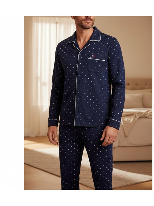 Pijama homem duplo polar abotoado bolinhas ozabi - Kiabi Pijama homem duplo polar abotoado bolinhas ozabi - Kiabi