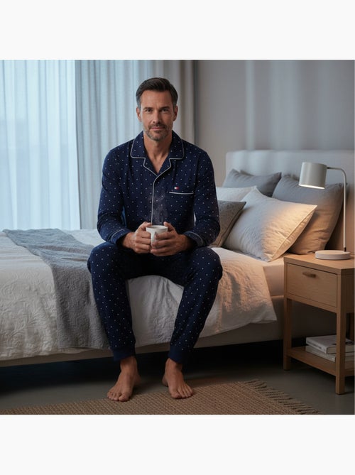 Pijama homem duplo polar abotoado bolinhas ozabi - Kiabi Pijama homem duplo polar abotoado bolinhas ozabi - Kiabi