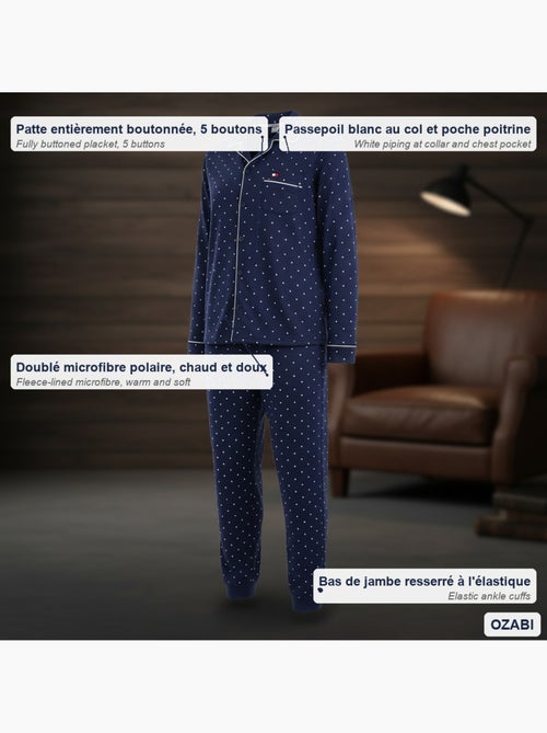 Pijama homem duplo polar abotoado bolinhas ozabi - Kiabi Pijama homem duplo polar abotoado bolinhas ozabi - Kiabi