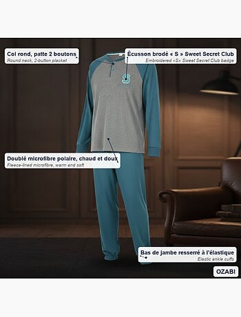 Pijama homem felpudo bicolor ozabi sweet secret club