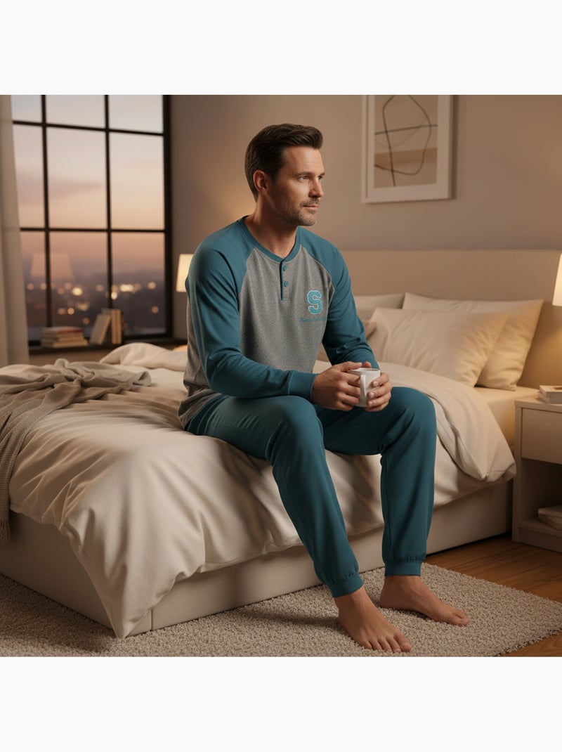 Pijama homem felpudo bicolor ozabi sweet secret club Azul - Kiabi