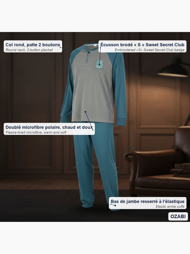 Pijama homem felpudo bicolor ozabi sweet secret club Azul - Kiabi
