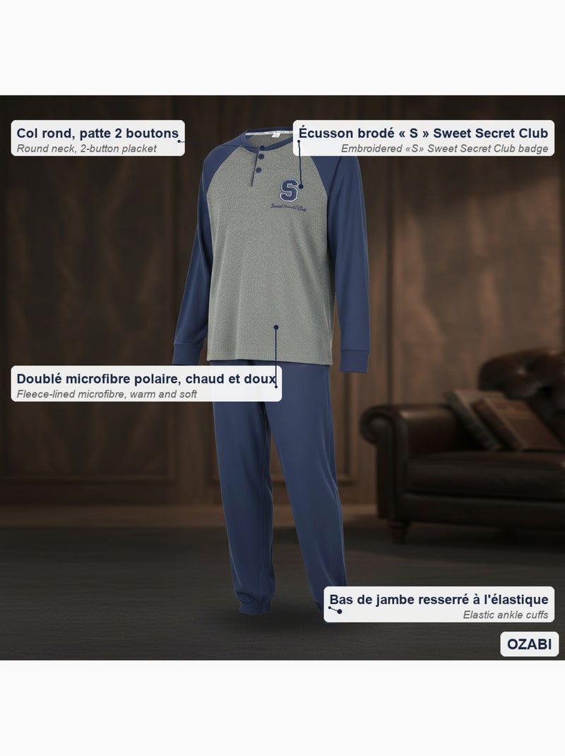Pijama homem felpudo bicolor ozabi sweet secret club Azul-marinho - Kiabi