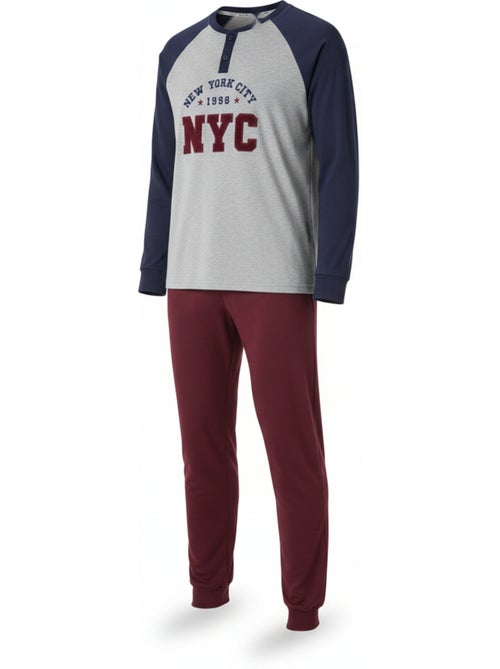Pijama homem forrado polar bordado new york ozabi - Kiabi Pijama homem forrado polar bordado new york ozabi - Kiabi