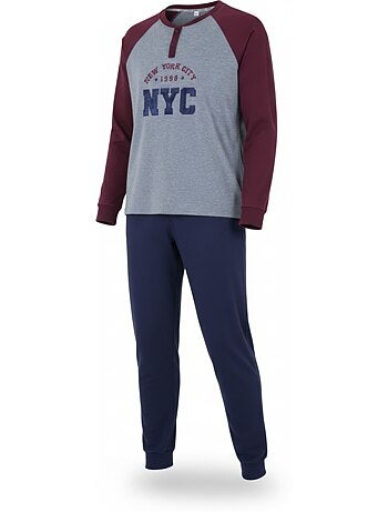 Pijama homem forrado polar bordado new york ozabi