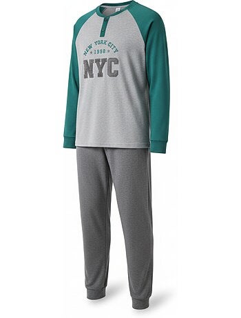 Pijama homem forrado polar bordado new york ozabi