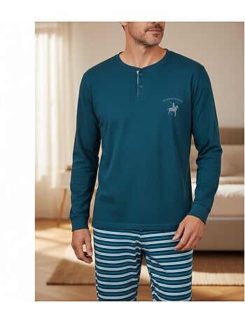 Pijama homem forrado polar com escudo bordado ozabi