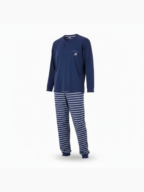 Pijama homem forrado polar com escudo bordado ozabi - Kiabi Pijama homem forrado polar com escudo bordado ozabi - Kiabi