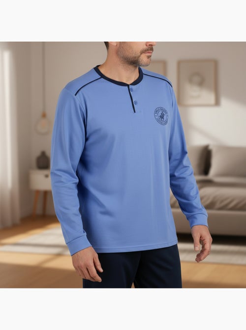 Pijama homem forrado polar com escudo bordado ozabi - Kiabi Pijama homem forrado polar com escudo bordado ozabi - Kiabi