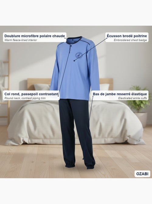Pijama homem forrado polar com escudo bordado ozabi - Kiabi Pijama homem forrado polar com escudo bordado ozabi - Kiabi