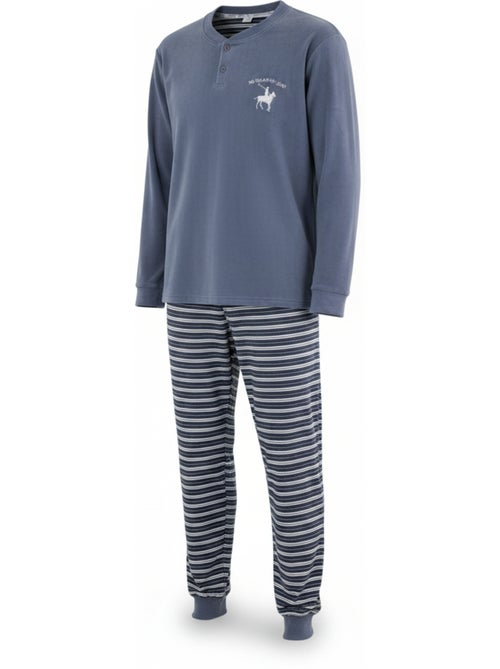 Pijama homem forrado polar com escudo bordado ozabi - Kiabi Pijama homem forrado polar com escudo bordado ozabi - Kiabi