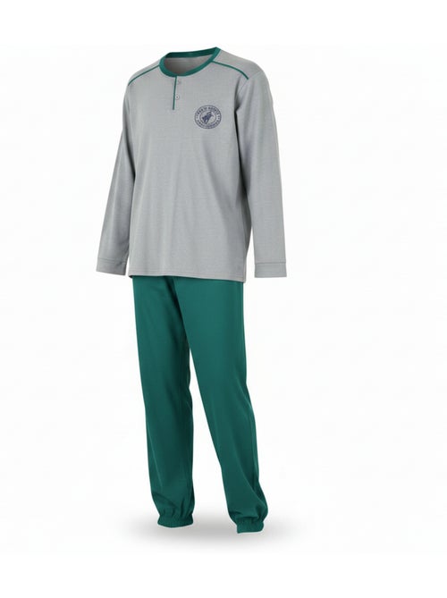 Pijama homem forrado polar com escudo bordado ozabi - Kiabi Pijama homem forrado polar com escudo bordado ozabi - Kiabi