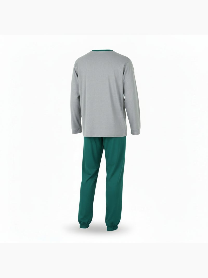 Pijama homem forrado polar com escudo bordado ozabi Cinza - Kiabi