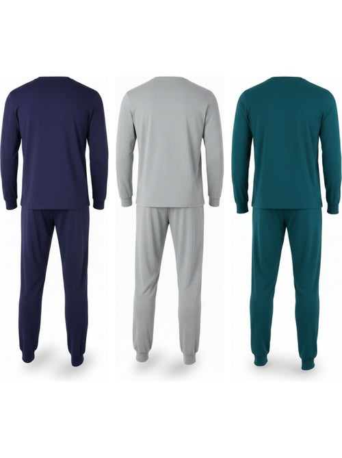 Pijama homem forrado polar ozabi pack 3 cores sortidas - Kiabi