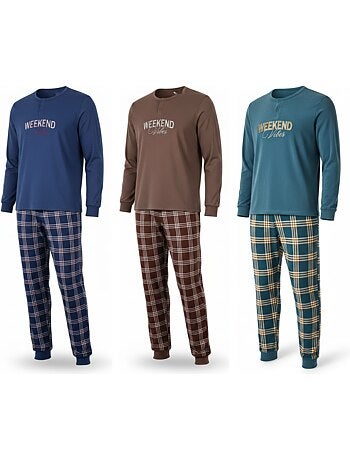 Pijama homem forrado polar ozabi pack 3 cores sortidas