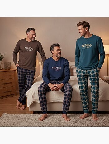 Pijama homem forrado polar ozabi pack 3 cores sortidas