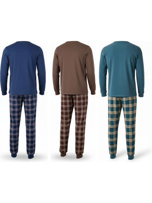 Pijama homem forrado polar ozabi pack 3 cores sortidas - Kiabi