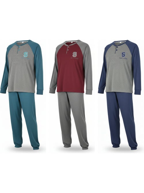 Pijama homem forrado polar ozabi pack 3 cores sortidas - Kiabi Pijama homem forrado polar ozabi pack 3 cores sortidas - Kiabi