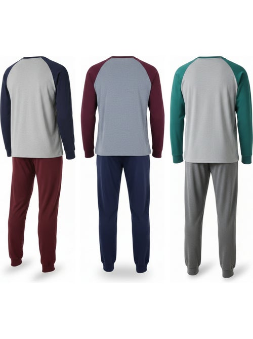 Pijama homem forrado polar ozabi pack 3 cores sortidas - Kiabi