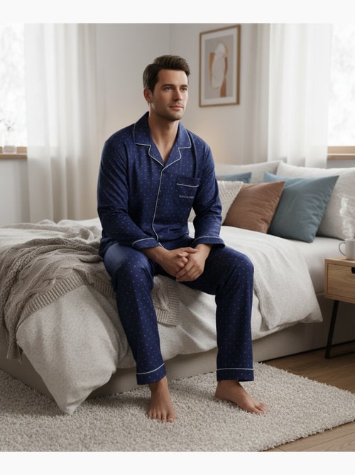 Pijama homem inverno polar abotoado c2529 - Kiabi
