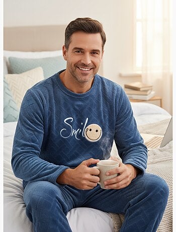 Pijama Homem Inverno Polar Macio SMILE