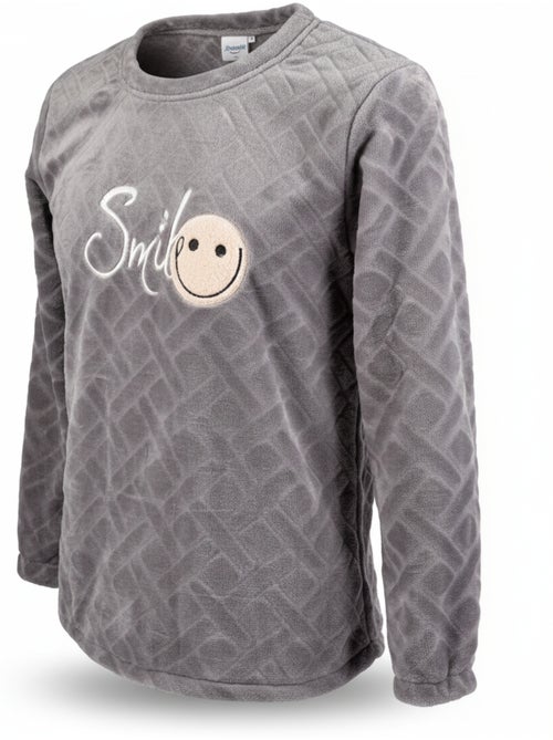 Pijama Homem Inverno Polar Macio SMILE - Kiabi Pijama Homem Inverno Polar Macio SMILE - Kiabi