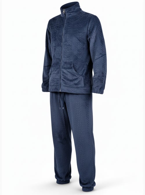 Pijama Homem Inverno Polar Macio ZIP - Kiabi Pijama Homem Inverno Polar Macio ZIP - Kiabi