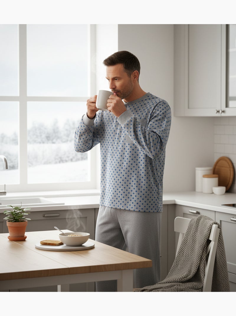 Pijama Homem Inverno Polar Premium CALM Z2550 Cinza - Kiabi