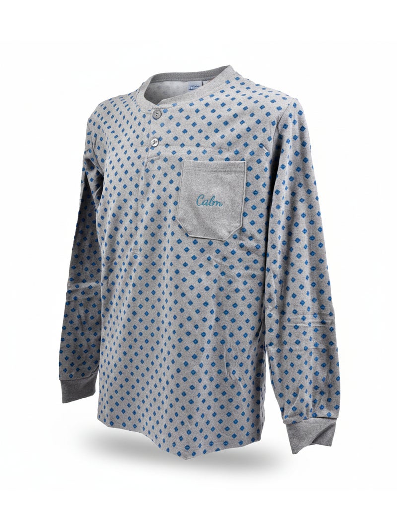 Pijama Homem Inverno Polar Premium CALM Z2550 Cinza - Kiabi