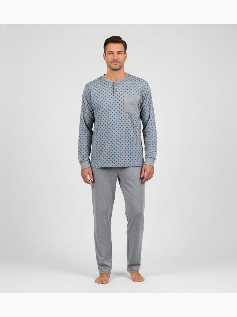 Pijama Homem Inverno Polar Premium CALM Z2550 Cinza - Kiabi