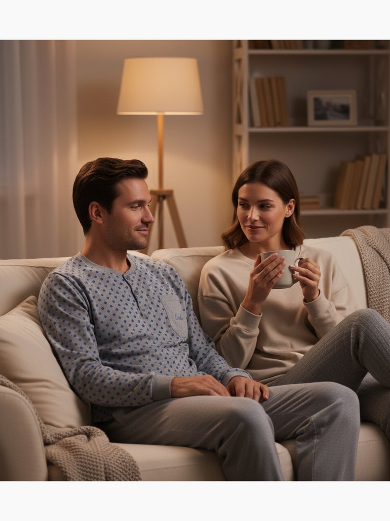 Pijama Homem Inverno Polar Premium CALM Z2550 Cinza - Kiabi