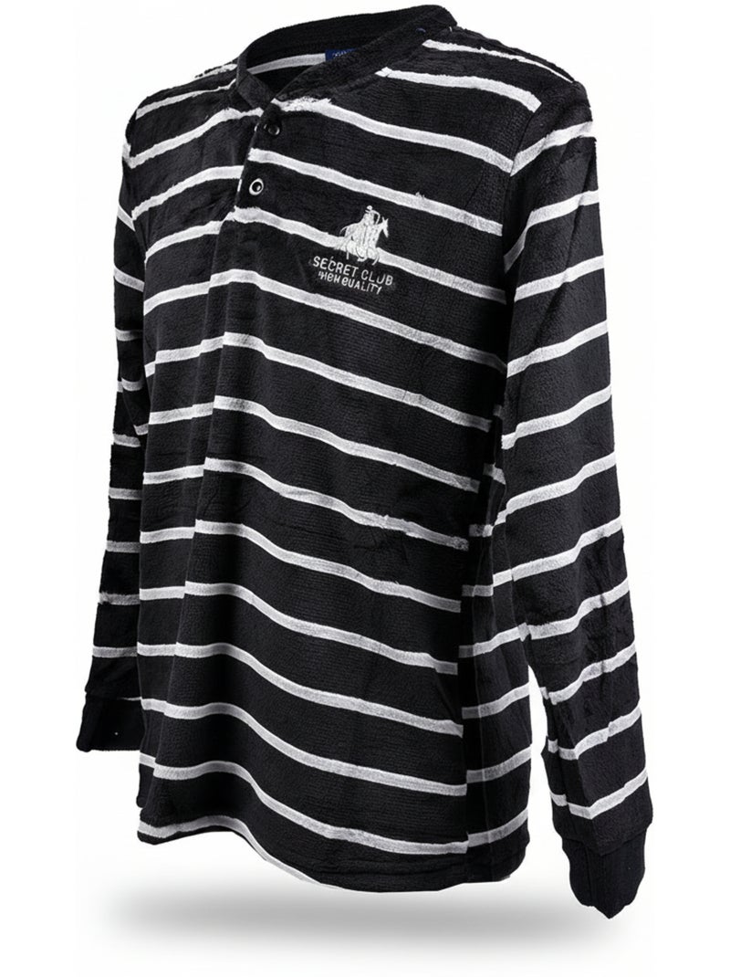 Pijama Homem Inverno Polar SECRET CLUB Z2653 Preto - Kiabi