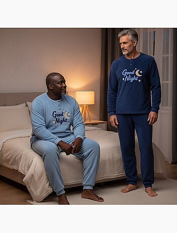 Pijama homem pack de 2 ozabi, polar macio e fofinho, bordado