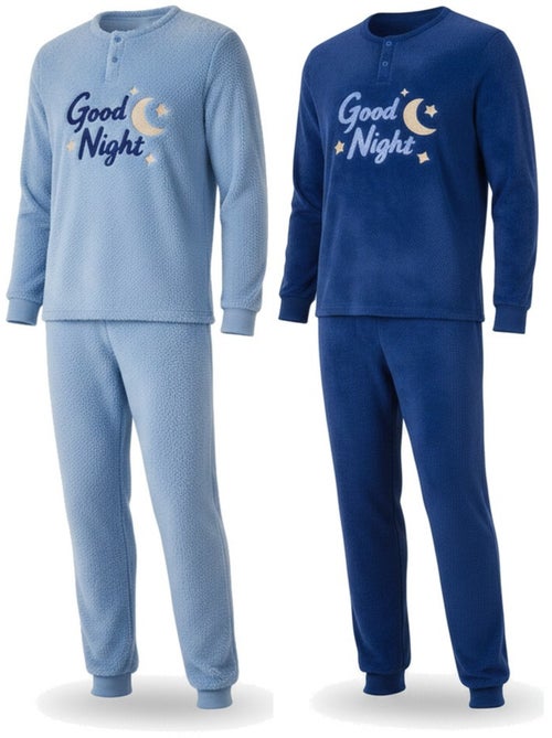 Pijama homem pack de 2 ozabi, polar macio e fofinho, bordado - Kiabi Pijama homem pack de 2 ozabi, polar macio e fofinho, bordado - Kiabi