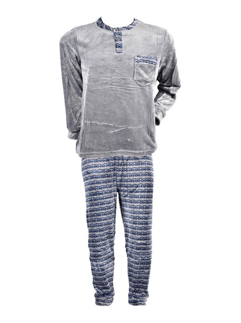 Pijama Homem Polar Eco Cinza - Kiabi
