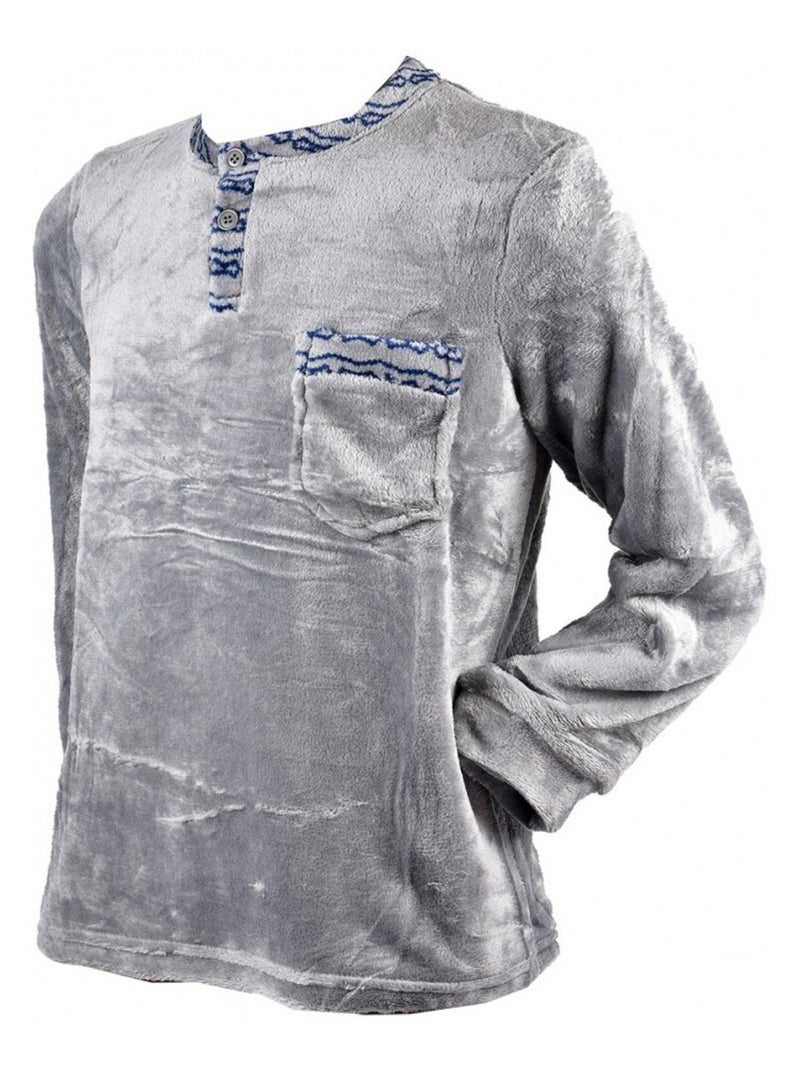 Pijama Homem Polar Eco Cinza - Kiabi
