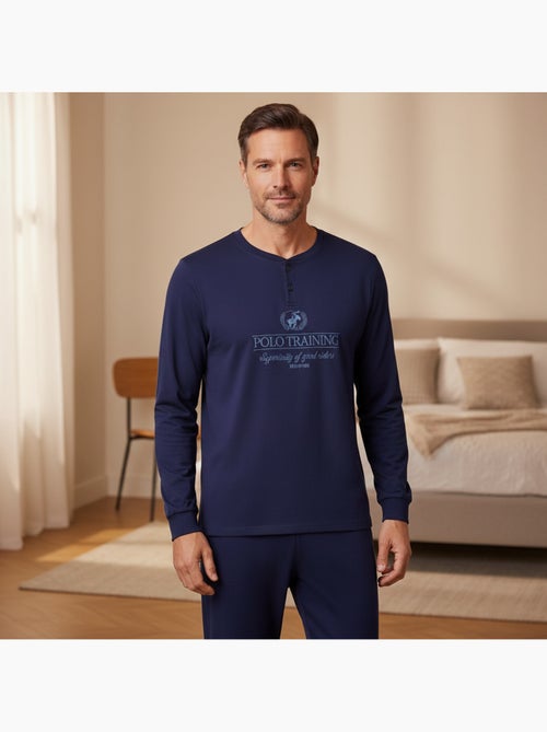 Pijama homem polar estampado bordado ozabi - Kiabi