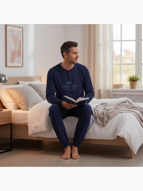 Pijama homem polar estampado bordado ozabi - Kiabi