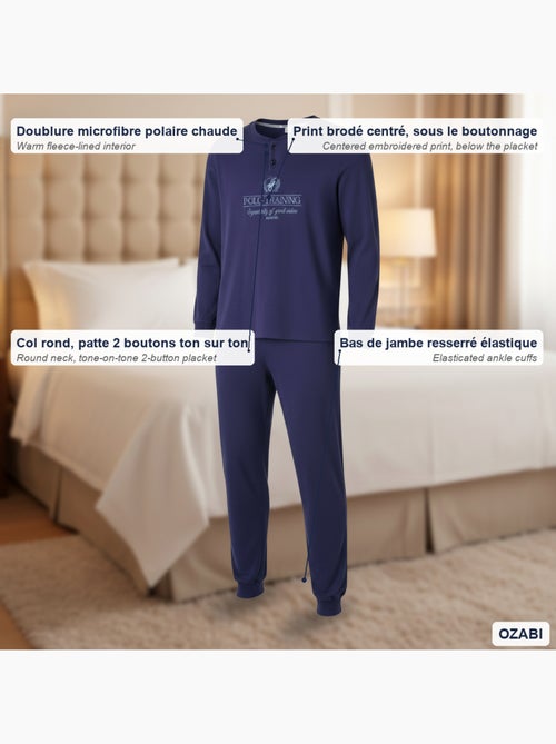 Pijama homem polar estampado bordado ozabi - Kiabi