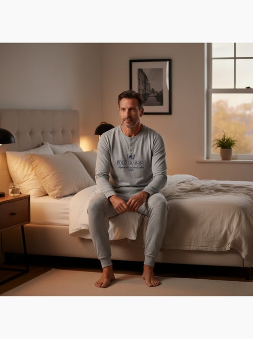 Pijama homem polar estampado bordado ozabi - Kiabi