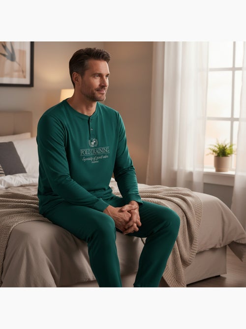 Pijama homem polar estampado bordado ozabi - Kiabi Pijama homem polar estampado bordado ozabi - Kiabi