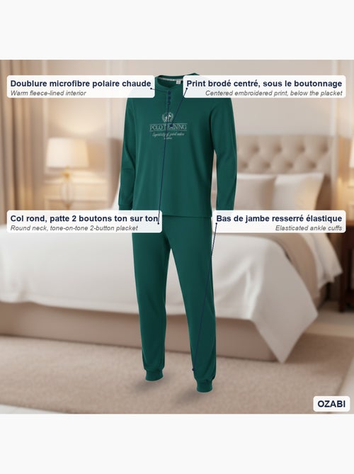 Pijama homem polar estampado bordado ozabi - Kiabi Pijama homem polar estampado bordado ozabi - Kiabi