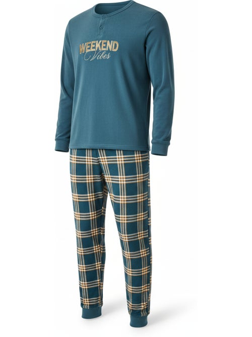Pijama homem polar ozabi brodado weekend vibes - Kiabi Pijama homem polar ozabi brodado weekend vibes - Kiabi