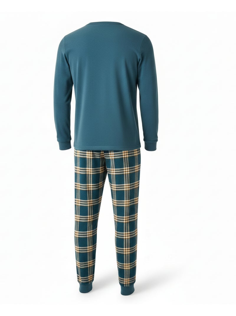 Pijama homem polar ozabi brodado weekend vibes Azul - Kiabi